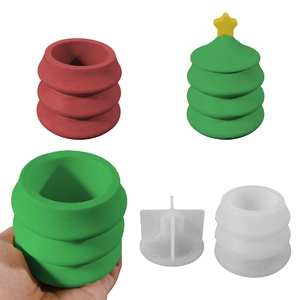 Christmas Tree Storage Box Silicone Mold DIY Resin Casting Pine Tree Candle Cup Crafting Decorative