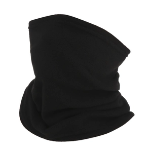 Classic black fleece neck warmer gaiter for winter windproof outdoor skiing and cycling
