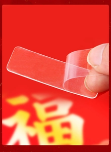 Close-up of transparent nano double-sided tape for spring couplets with strong adhesion