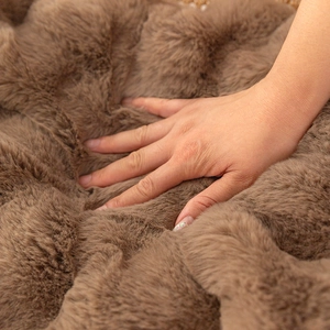 Thick plush chair cushion in dark brown featuring ultra-soft high-density fluffy fabric