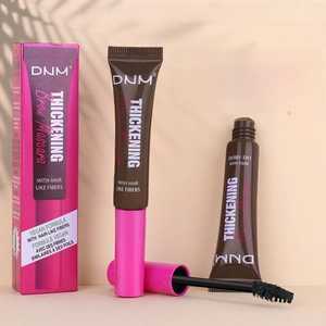 Detail of waterproof eyebrow gel brush showing fiber texture for thickening effect