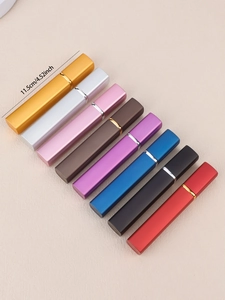Detailed view of 11.5cm refillable travel perfume bottles in 8 matte colors with dimensions