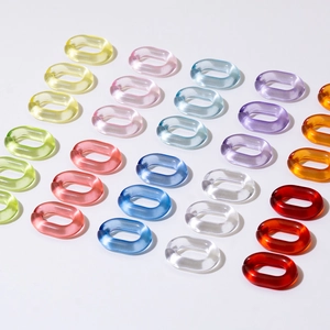 Acrylic Chain Links Oval Open Rings Translucent Resin Buckles For DIY Jewelry Making Handbag Straps Mixed Colors