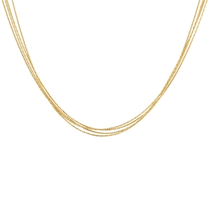 Minimalist multi-layered gold titanium steel necklace for women with layered chain design