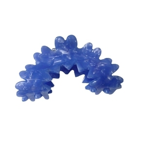 Elegant blue wavy cloud claw clip in premium acetate with flower design for women