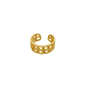 Minimalistischer goldener Kettengliedring, verstellbar und offen für Damen im modernen Design