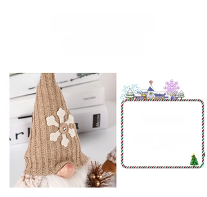 Detail of a Christmas gnome featuring a brown knit hat and a soft white plush beard