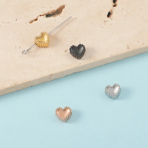 Heart Charms 304 Stainless Steel Beaded Edge Small Hole Beads For DIY Jewelry Making Bracelet Necklace Accessories