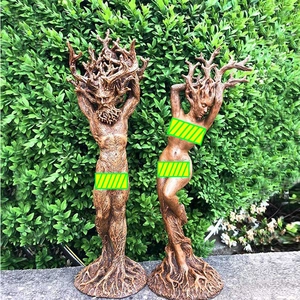 Forest Goddess Statue Resin Tree Spirit Sculpture Ancient Wood Style Ent Figurine Garden Home Decor Art Ornament