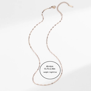 Collana a catena sottile in acciaio inossidabile 18K oro rosa con dettagli di misura