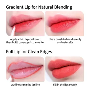 Disposable cotton swabs for lip gloss application showing gradient and full lip makeup