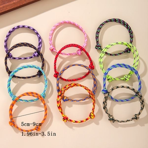 Lot de 12 bracelets d'amitié tissés main colorés avec nœud réglable en diverses couleurs