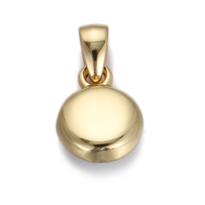 Detailed view of a polished gold-plated evil eye pendant connector for DIY jewelry making