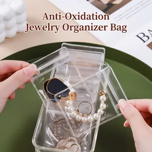 Thickened PVC transparent jewelry storage bags for anti-oxidation rings and earrings