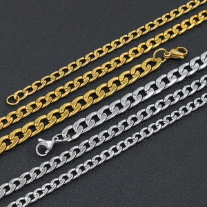 Minimalist stainless steel NK Cuban link chains in gold and silver with lobster clasps