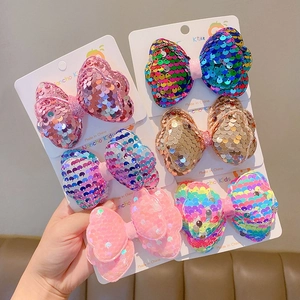 Girls Sparkly Sequin Bow Hair Clips And Elastic Hair Ties Korean Style Princess Headwear For Kids Toddlers