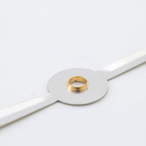 Center mount clock movement hands in silver and gold metal finish for quartz clocks