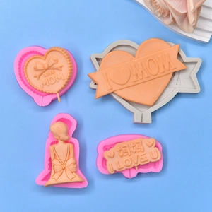 Mother's Day heart silicone mold set for DIY handmade gifts and chocolate crafting