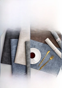 Detail of waterproof leather placemat with woven texture and premium heat insulation
