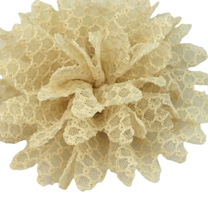Beige 11cm lace sunflower chiffon blossom for hair accessories and hat decoration
