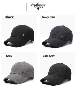 Dettaglio cappellini da baseball da uomo in tessuto testurizzato nero, blu e grigio