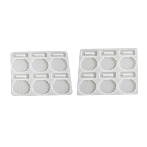Irregular photo frame resin mold set with flower petal and gear round cavities