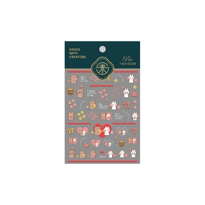 Stereo bear and bunny nail art stickers KX314 with professional hang tag packaging