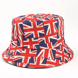 Chapeau bob classique avec imprimé Union Jack britannique en rouge, blanc et bleu