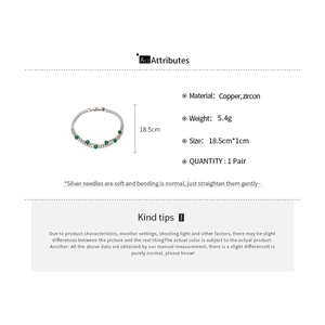Detail of double-layer zircon bracelet with copper material and size specs