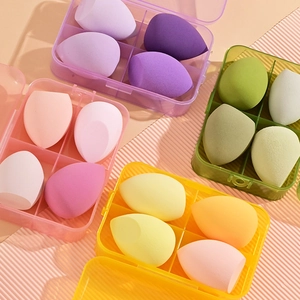 Makeup Sponges And Foundation Brush Hydrophilic Non-Latex Soft Beauty Tools Wet Dry Use Cosmetic Storage Case