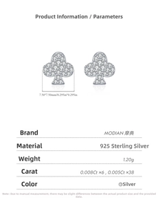 Close-up of S925 sterling silver club-shaped stud earrings with detailed size specifications