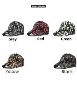Détails des casquettes de baseball camouflage en PU imperméable en cinq coloris différents