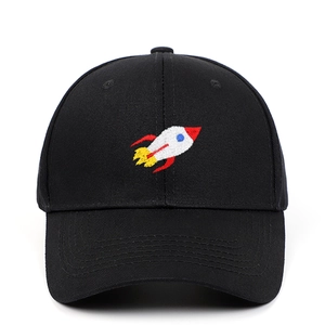 Cotton Baseball Cap Mit Raketenstickerei Verstellbarer Riemen Hut Für Outdoor Sport Hip Hop Stil Für Männer Und Frauen