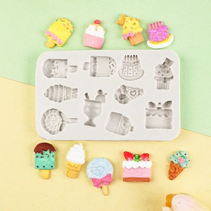 Molde Postre Silicona Formas Helado Pastel Piruleta Herramienta Hornear DIY Para Chocolate Caramelo Resina Arcilla