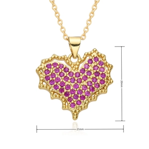 Detailed product size chart of heart mom necklace with 20mm x 21mm pendant dimensions