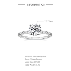 Detail of 925 sterling silver ring featuring S925 stamp and AAAAA grade zirconia stone