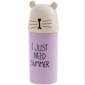 Purple cartoon bear portable travel toothbrush holder and wash cup for summer
