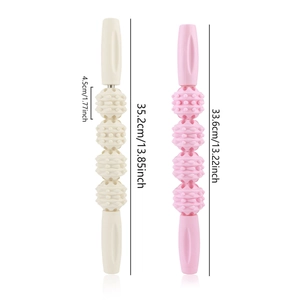 Bâtons de massage musculaire en crème et rose, options de longueur 33,6 cm et 35,2 cm