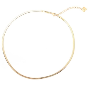 Elegant gold snake bone chain necklace with heart pendant and adjustable clasp