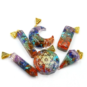 Collier Pendentif Énergie Orgone De Guérison Avec Pierres Chakra Naturelles En Résine Formes Géométriques Pour Méditation Et Équilibre
