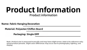 Specifications for cloth Christmas ornament made of polyester with OPP bag packaging
