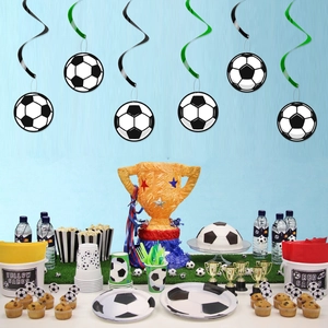 Decorazioni Appese a Spirale a Tema Calcio per Feste Eventi Sportivi Mondiali Decorazione in Carta Layout del Sito