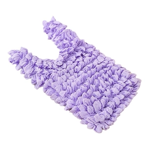 Expandable purple popcorn texture shopping bag with high elasticity and large capacity