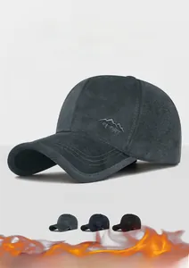 Detailed view of thermal winter baseball hats with SPORT embroidery in multiple colors