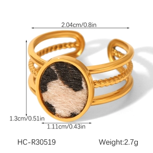 Maßtabelle für den Leopardenring mit 2,04 cm Durchmesser und einem Gewicht von 2,7 g
