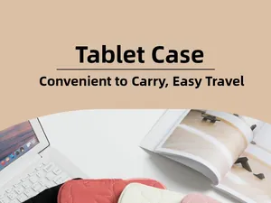 Quilted tablet sleeve with wave pattern in pink and cream for stylish protection