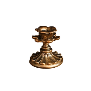 Portacandele vintage francese in bronzo con design a petali per decorazioni casa