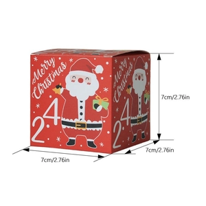 Red 7cm square Christmas advent calendar gift box with Santa Claus and 24 number design