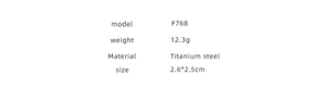 Detailed specs for titanium steel hollow earrings: 12.3g weight and 2.6*2.5cm dimensions