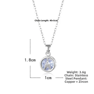 Eiffel Tower necklace details showing dimensions 1.8x1cm and 40+5cm chain length